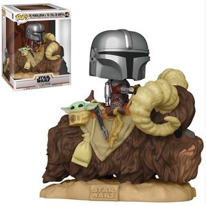 Funko POP! Star Wars Mandalorian Mando on Bantha with Child in Bag Deluxe Figure
